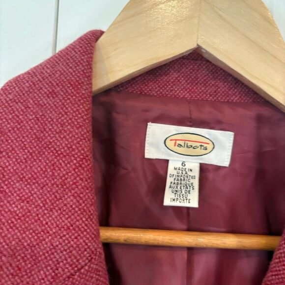 Talbots Red Wool Blazer Size 6 - Picture 6 of 7